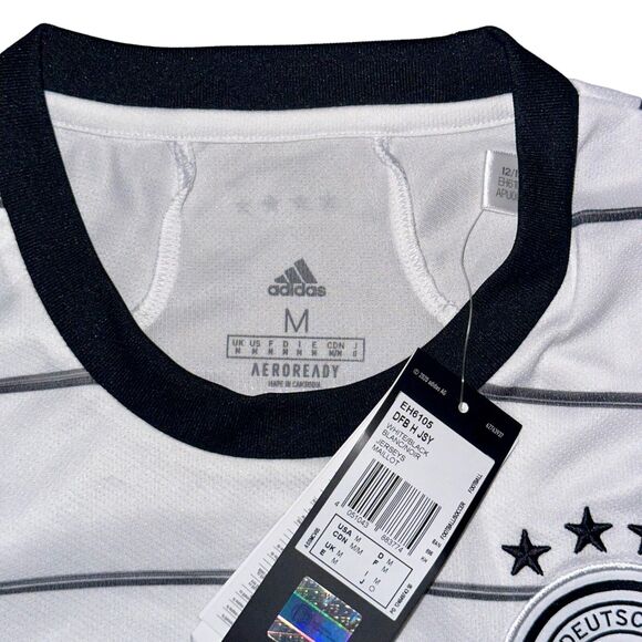 Adidas Vintage NWT Rare Germany National Soccer Jersey White Black Medium - Picture 7 of 11